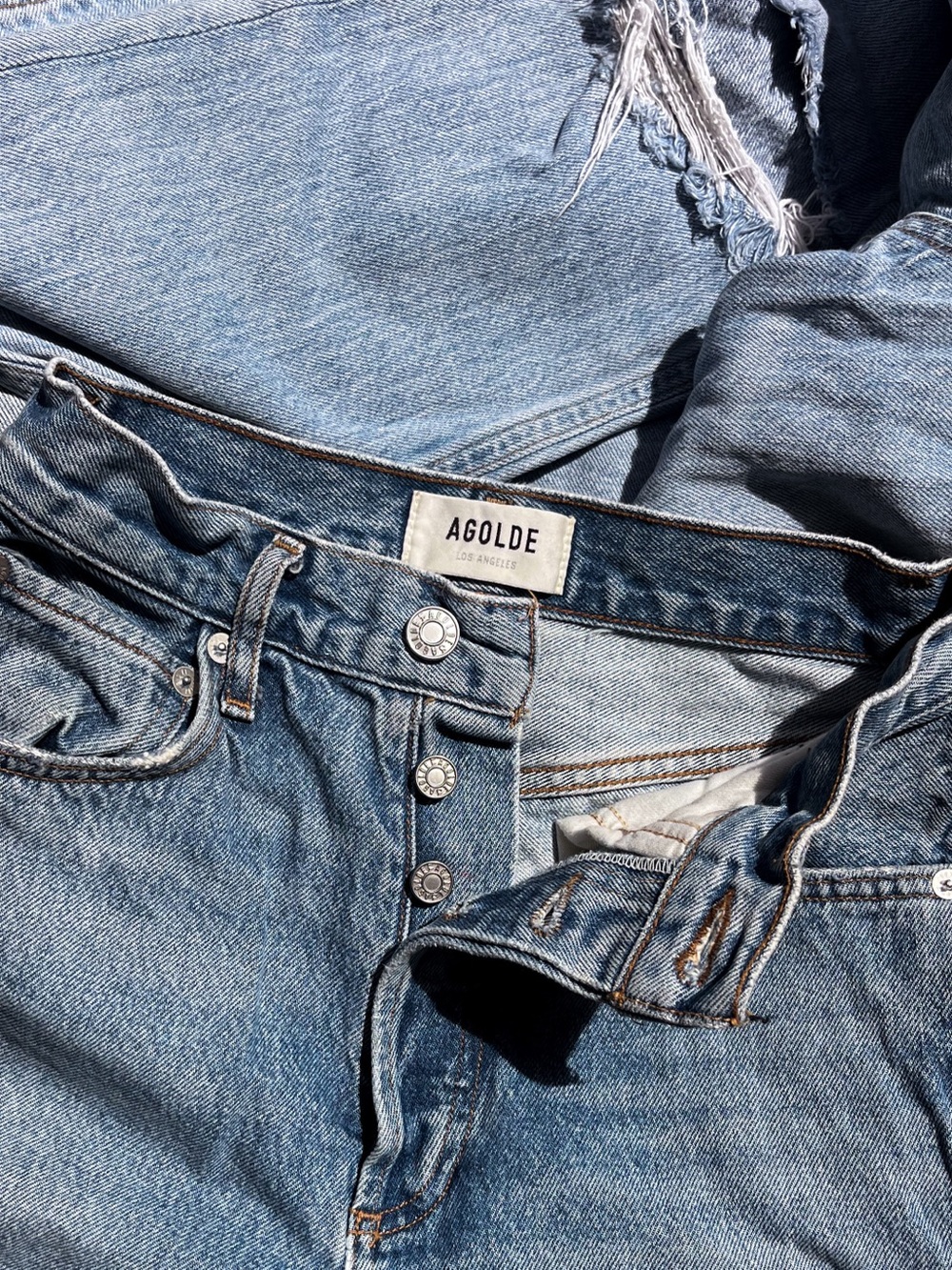 AGOLDE Medium Wash 90's Pinch Waist High Rise Straight Leg Jeans, Size 23